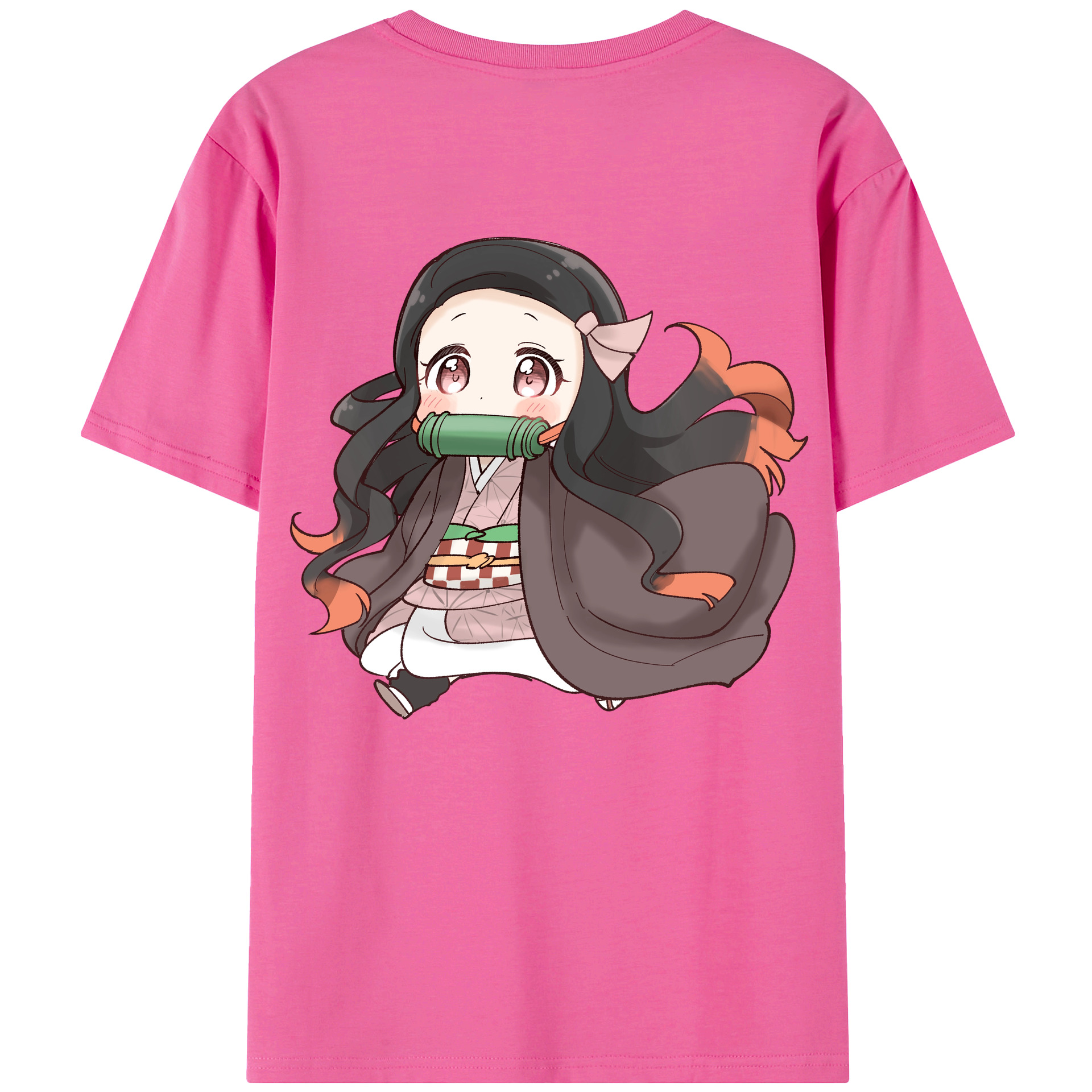 （画像用） 鬼滅の刃（きめつのやいば）竈門 禰󠄀豆子／かまど ねずこ Kamado Nezuko レディース半袖Tシャツ(バックプリント)